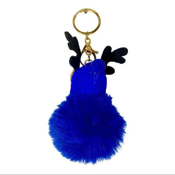SLEEPY BABY BIG POMPON IN ROYAL BLUE CHARM KEYCHAIN - Picture 3 of 5